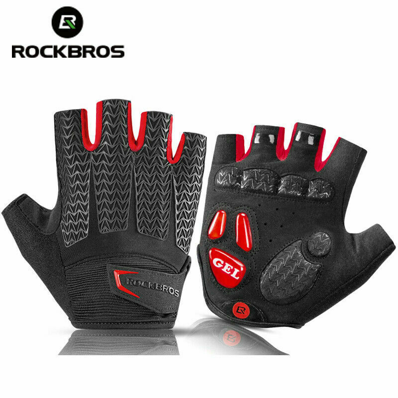 Rockbros Cycling Short Half Finger Gloves Gel Liquid Silicone Shockproof Gloves