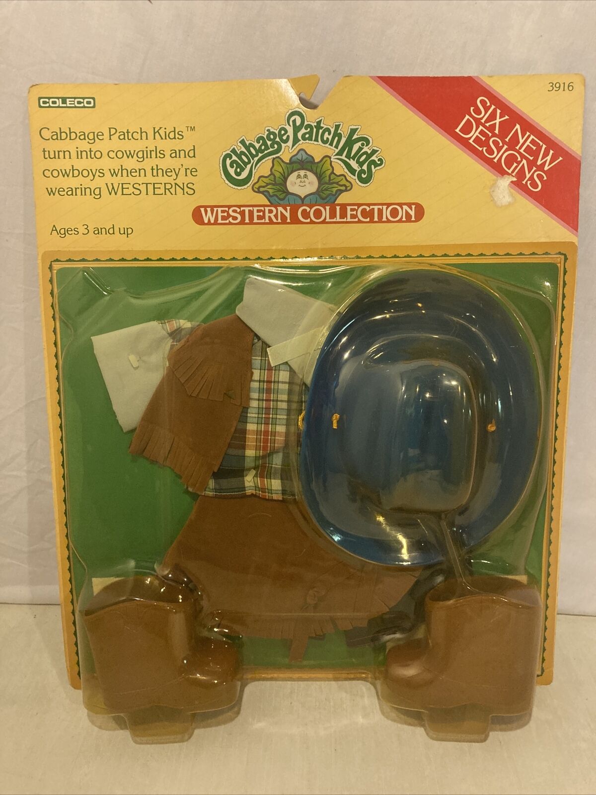 Vintage Western Outfit For Cabbage Patch Kids Doll - Coleco 3916 - 1984 - Nib
