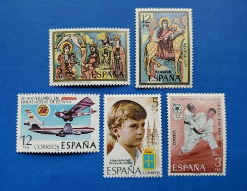 Spain Stamps, Scott 2073-2077 Complete Sets Mnh